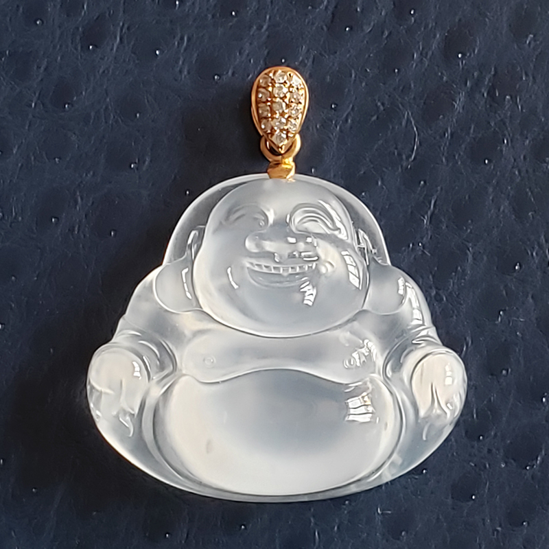 浙江Au750翡翠佛公吊墜